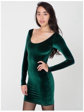 American Apparel | Dresses | Long Sleeve Velvet Mini Dress | Poshmark